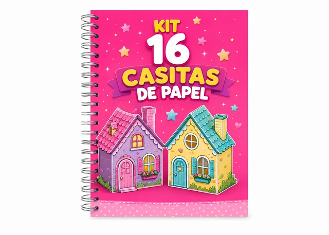 Cuaderno del bono Kit 16 Casitas de Papel con dos casitas armadas en la portada